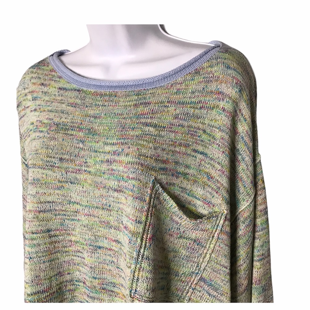 Free People | NWT Aqua Combo Boho Pullover Sweater - Picture 5 of 15